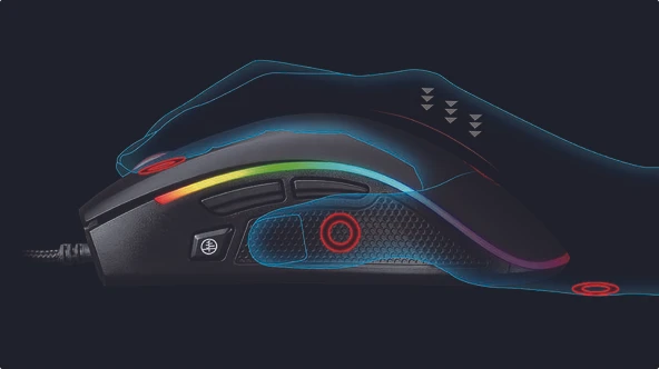 Sarepo GT-300 Oyuncu Mouse 9 Tuşlu Çoklu Mod RGB Aydınlatmalı - 4