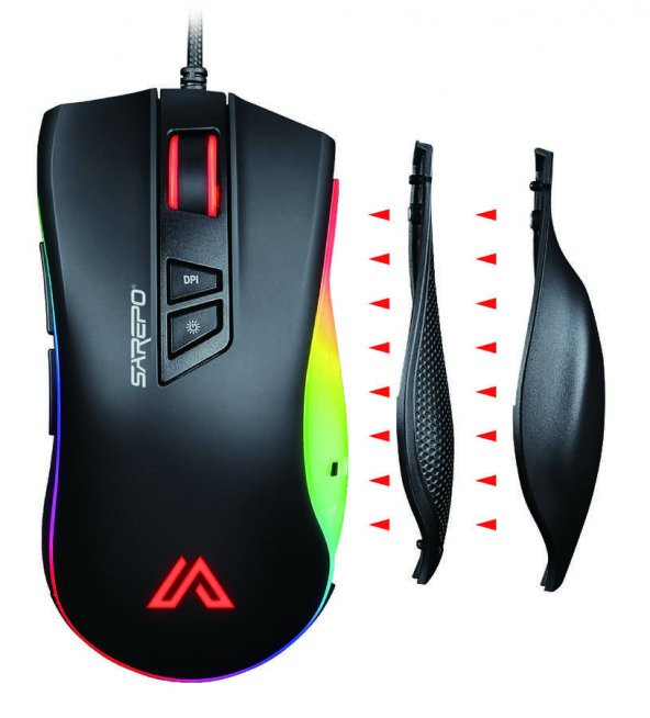 Sarepo GT-300 Oyuncu Mouse 9 Tuşlu Çoklu Mod RGB Aydınlatmalı - 2