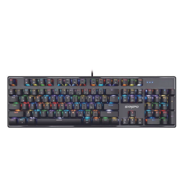 Sarepo MJ-93P Oyuncu Klavyesi Mekanik Hisli RGB Aydınlatmalı - 2