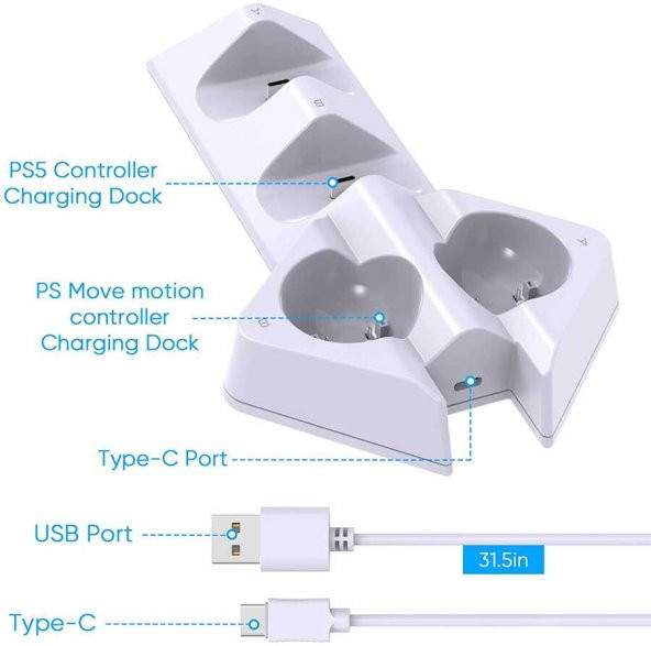 Playstation 5 PG-P5011 Dualsense Şarj İstasyonu - 5