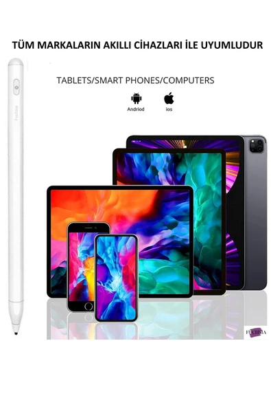 Apple iPad Pro 12.9 2020 4.Nesil için Eğime Duyarlı Şarjlı Kalem - Resim 5