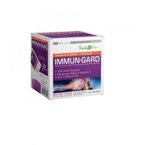 Suda Vitamin Immun-Gard Kırmızı Meyve Aromalı 20 Şase x 5 Gr -SKT: 02/2024