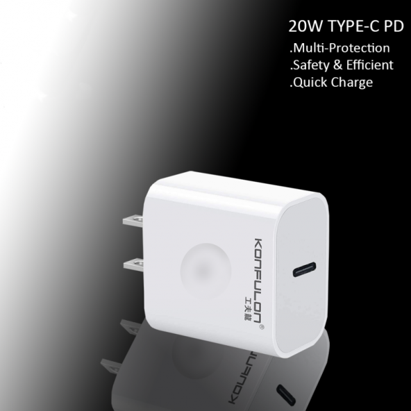 Type-C Girişli Cihazlarla Uyumlu Konfulon C69D 20W PD Şarj Cihazı - 3