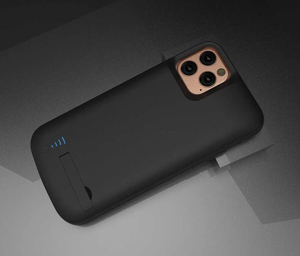 Apple iPhone 13 Pro Max Şarjlı Kılıf Led Işık Göstergeli Standlı - Resim 7