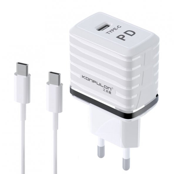 Konfulon C32D 20W PD Hızlı Şarj Cihazı + DC15 5A Type-C Kablo