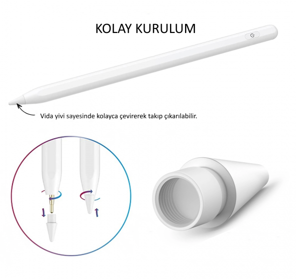 Palm Rejection Eğime Duyarlı Yedek Kalem Ucu Stylus Pen Spare Tip - 2