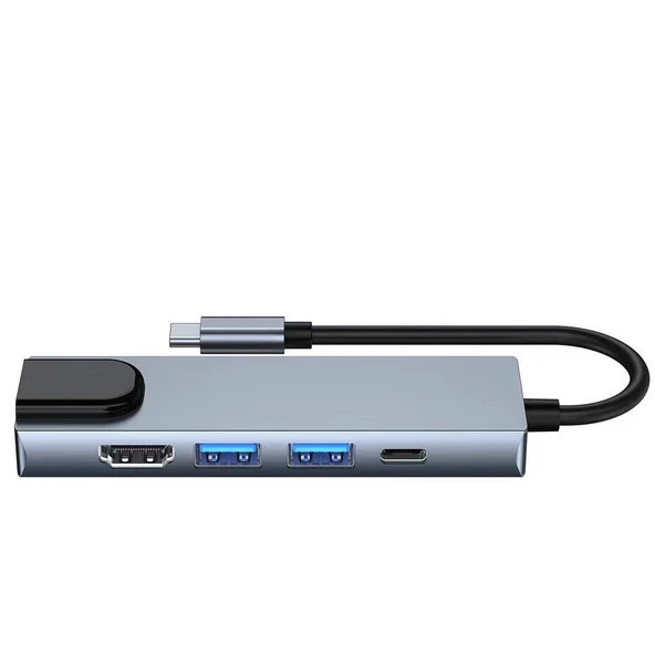 5in1 Dönüştürücü Hub112 Newface TYPE-C,HDMI,USB3.0,USB2.0,RJ45,PD - Resim 2