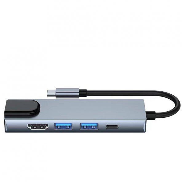 5in1 Dönüştürücü Hub112 Newface TYPE-C,HDMI,USB3.0,USB2.0,RJ45,PD - 2