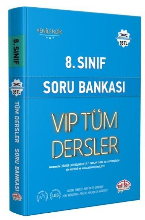 Editör 8. Sınıf VIP Tüm Dersler Soru Bankası Mavi Kitap - 1