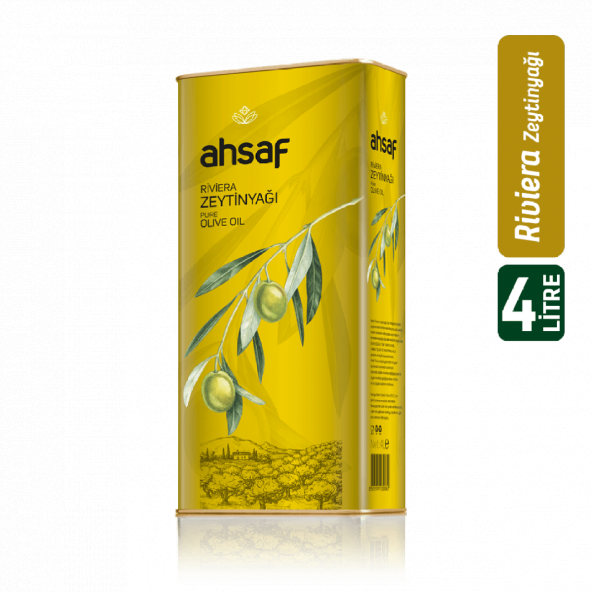 Ahsaf Riviera Zeytinyağı 4L -Teneke
