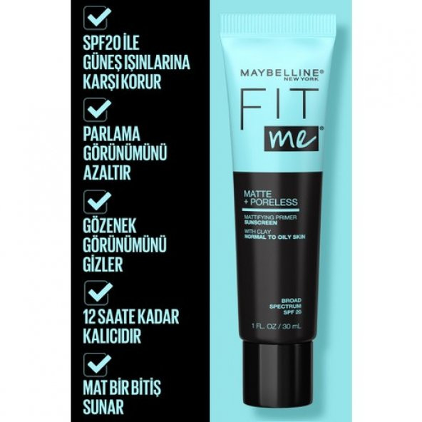 Maybelline  Fit Me Matte & Poreless Matlaştırcı Makyaj Bazı - 3