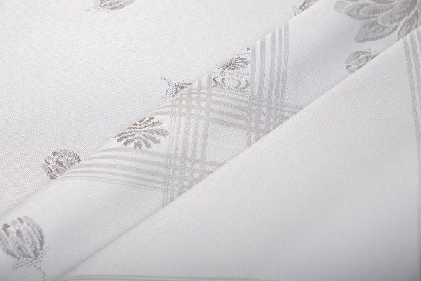 Finezza Nilüfer Lüx Jakar Kumaş Gri Masa Örtüsü  Dikdörtgen 160x220 cm - 1087 - 2