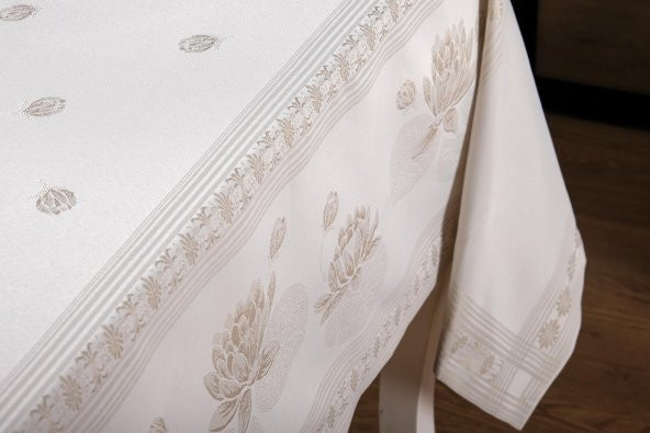 Finezza Nilüfer Lüx Jakar Kumaş Taş Masa Örtüsü  Dikdörtgen 160x220 cm - 1088 - 6