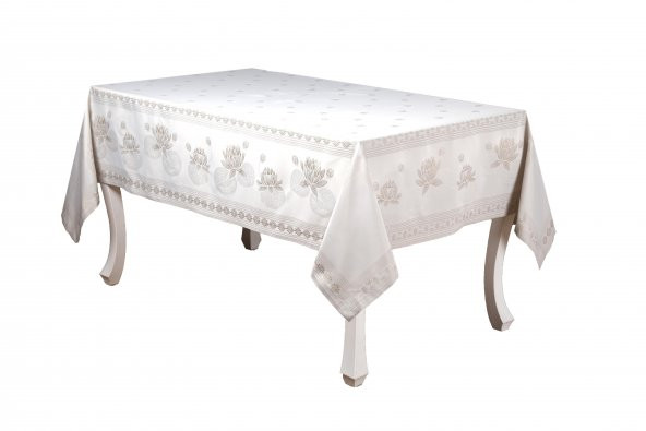 Finezza Nilüfer Lüx Jakar Kumaş Taş Masa Örtüsü  Dikdörtgen 160x220 cm - 1088 - 7