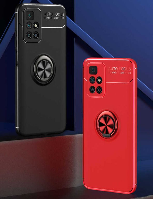 Xiaomi Redmi 10 Kılıf Standlı Yüzüklü Manyetik Silikon - 2