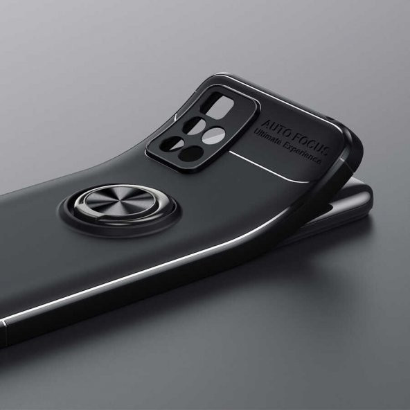 Xiaomi Redmi 10 Kılıf Standlı Yüzüklü Manyetik Silikon - 8