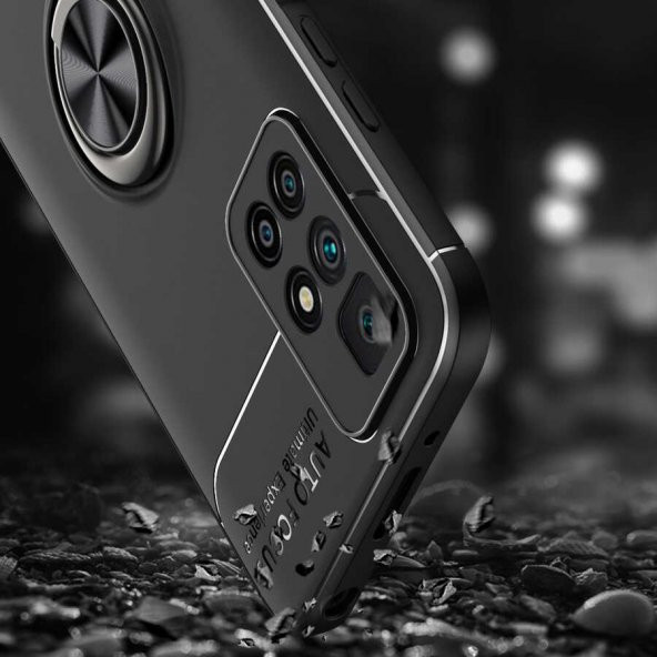 Xiaomi Redmi 10 Kılıf Standlı Yüzüklü Manyetik Silikon - 9