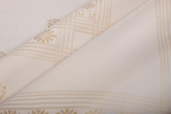 Finezza Nilüfer Lüx Jakar Kumaş Bej Masa Örtüsü  Dikdörtgen 160x320 cm - 1089 - 4