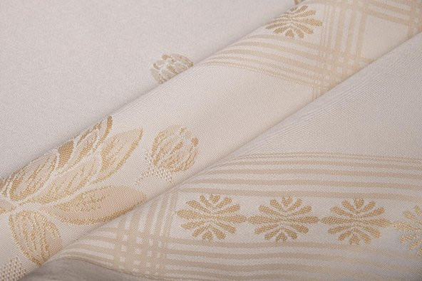 Finezza Nilüfer Lüx Jakar Kumaş Bej Masa Örtüsü  Dikdörtgen 160x320 cm - 1089 - 5