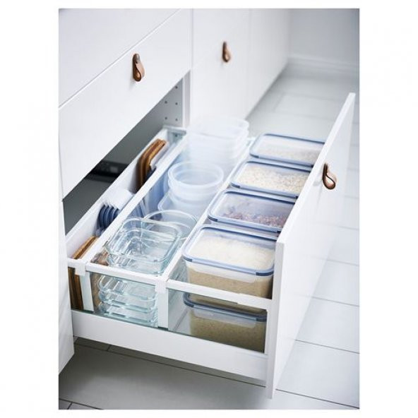 2.0 Litre Kapaklı Saklama Kabı IKEA MeridyenDukkan Plastik-Kapaklı-Dikdörtgen Saklama Kabı - 4