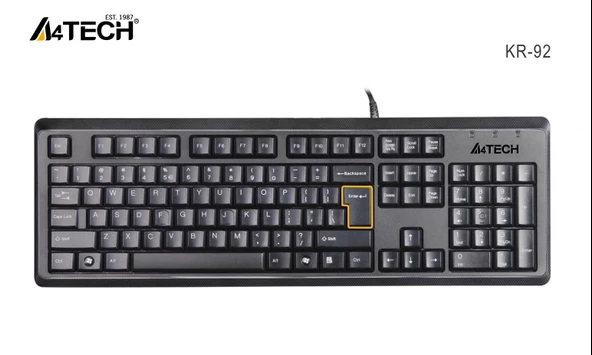 A4 TECH KR-92 Q KLAVYE USB STANDART SİYAH - 10