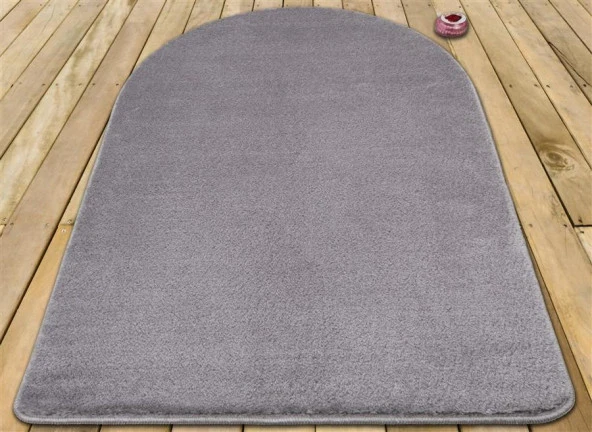 Myevilla Yıkanabilir Seccade Yumuşak Uzun Tüylü Peluş Puffy Diz Ağrıtmayan Namazlık Açık Gri - 2