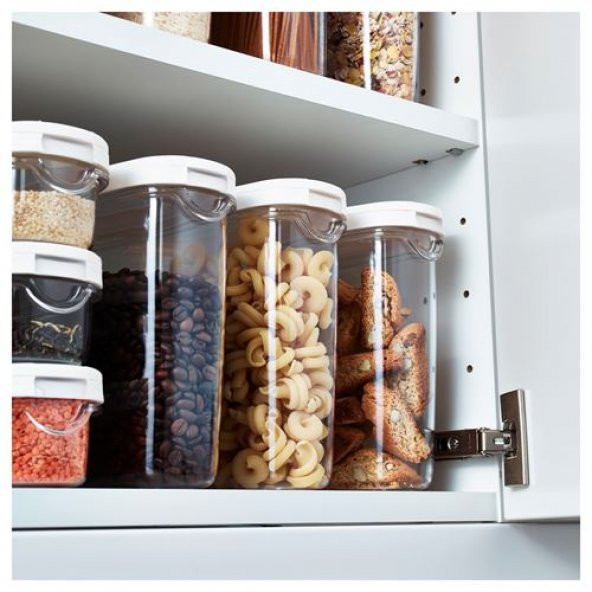 Vakumlu Kapaklı Saklama Kabı IKEA Beyaz MeridyenDukkan Silikon Kauçuk Beyaz  8x18 Cm 1 Adet Orta Boy - 4