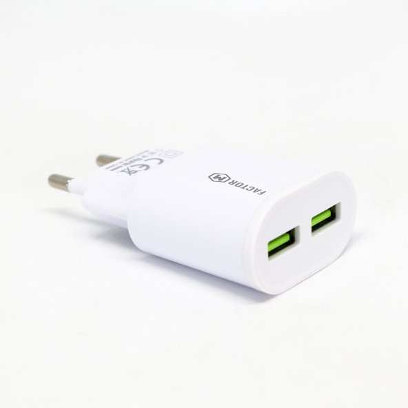 Factor M Çift Çıkışlı 2.1A Micro Ev Tipi Şarj Aleti Set (FM101M) - 3