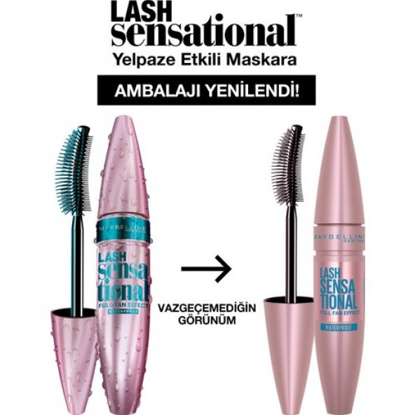 Maybelline Lash Sensational Yelpaze Etkili Suya Dayanıklı Siyah Maskara - 6