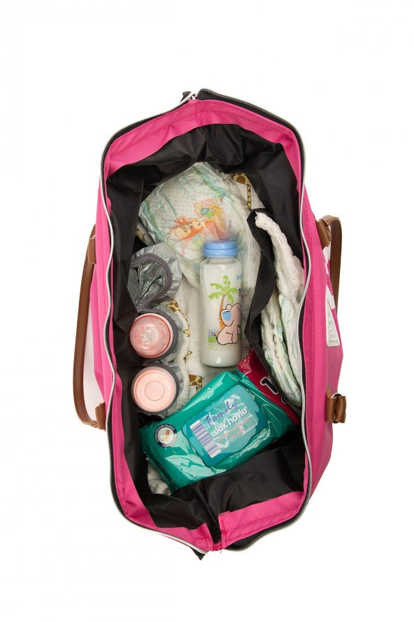Bagmori Fuşya Baby Bag Baskılı Bebek Bakım Çantası - 5