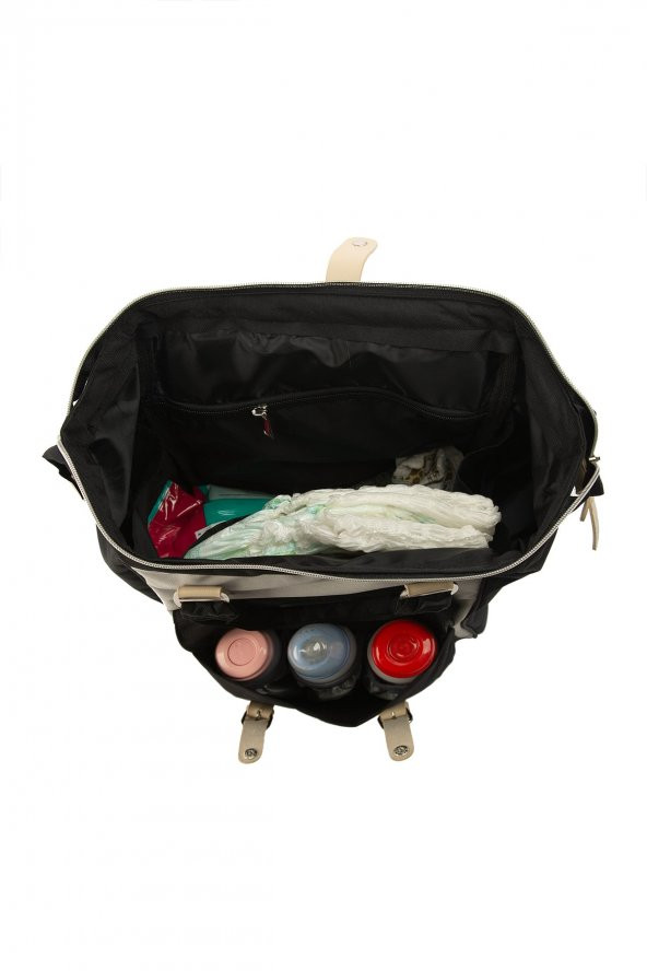 Bagmori Siyah Cepli Logolu Anne Bebek Çantası - 5