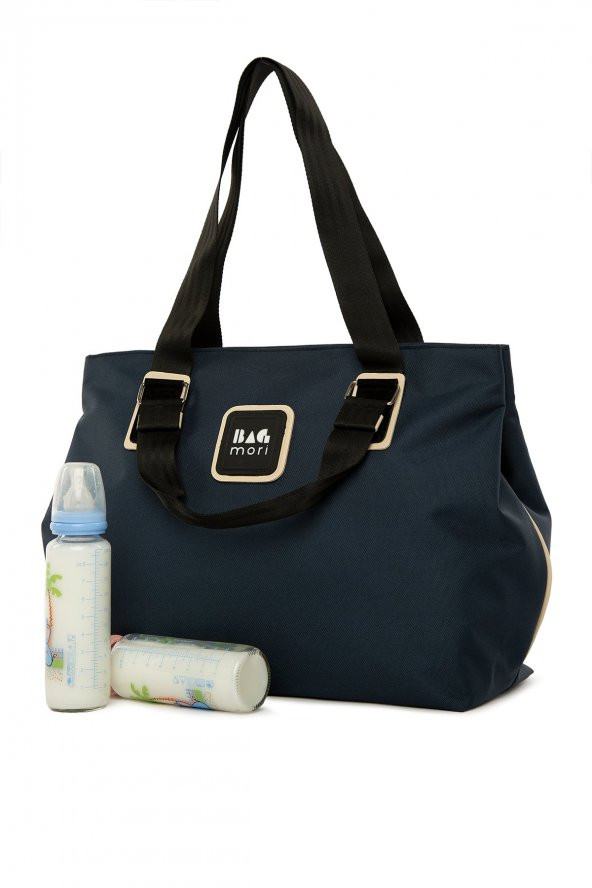Bagmori Lacivert Garnili Çıtçıtlı Askılı Anne Bebek Bakım Çantası - 3