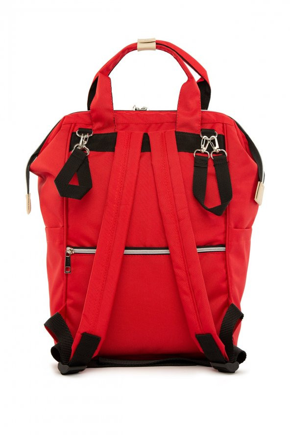 Bagmori Kırmızı Cepli Logolu Anne Bebek Çantası - 4