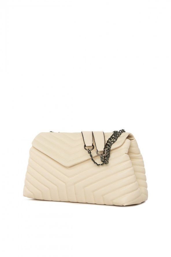 Bagmori Krem V Nakışlı Çanta - Resim 2