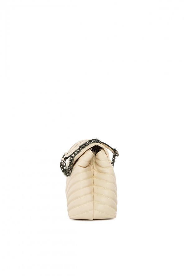 Bagmori Krem V Nakışlı Çanta - Resim 3