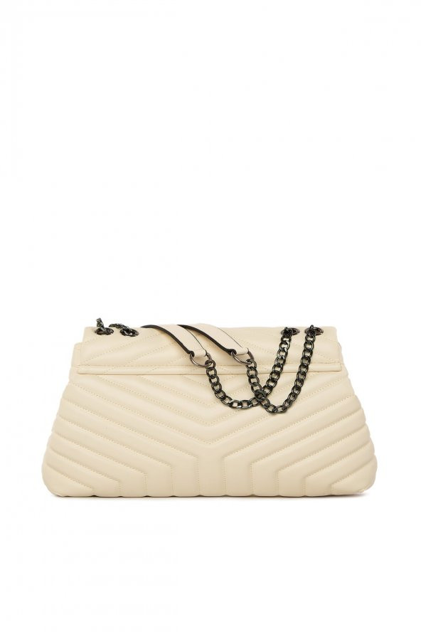 Bagmori Krem V Nakışlı Çanta - Resim 4