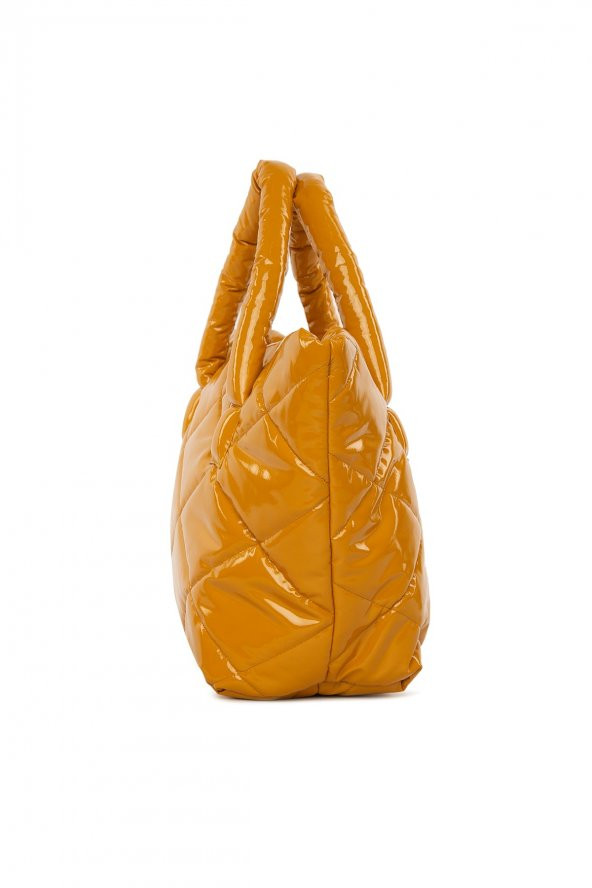 Bagmori Sarı Kapitone Şişme Çanta - 3