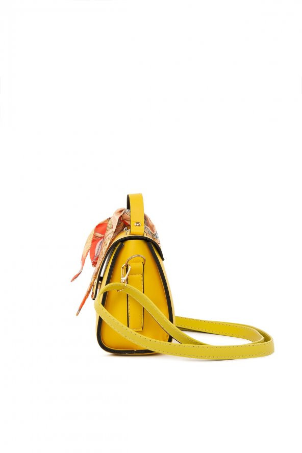 Bagmori Sarı Kapaklı Şallı Askılı Çanta - 3
