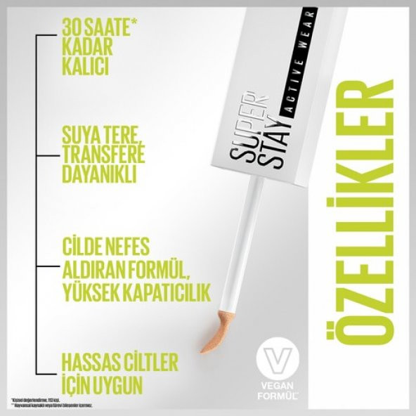 Maybelline Superstay Active Wear Kapatıcı 20 Sand - 5