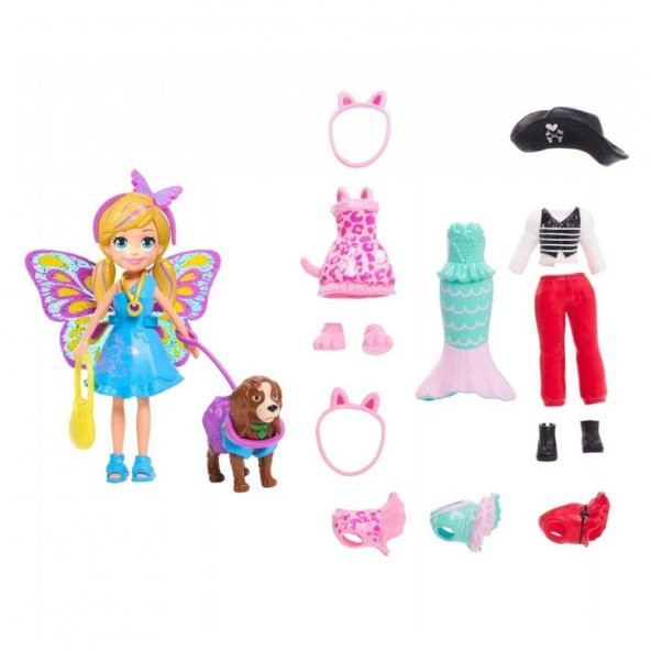 Polly Pocket ve Hayvan Dostu Kostüm Giyiyor Oyun Seti GDM15