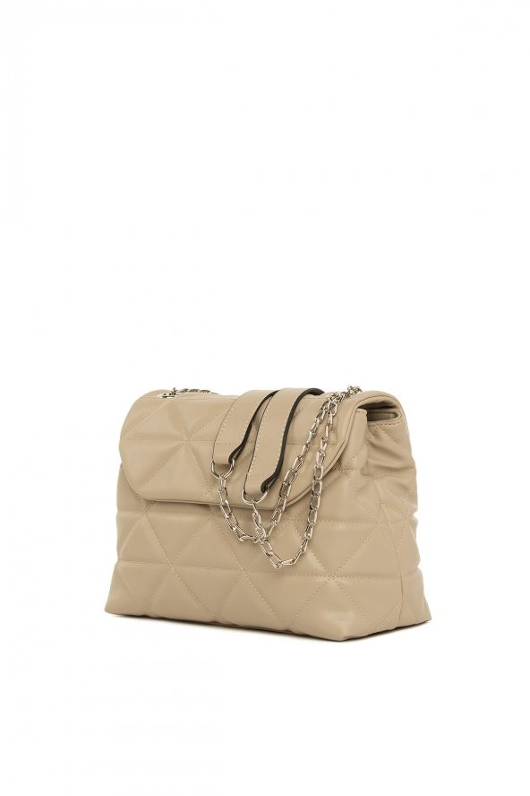 Bagmori Koyu Vizon Üçgen Nakışlı Kapaklı Çanta - 2