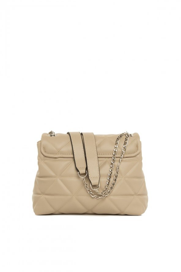 Bagmori Koyu Vizon Üçgen Nakışlı Kapaklı Çanta - 3