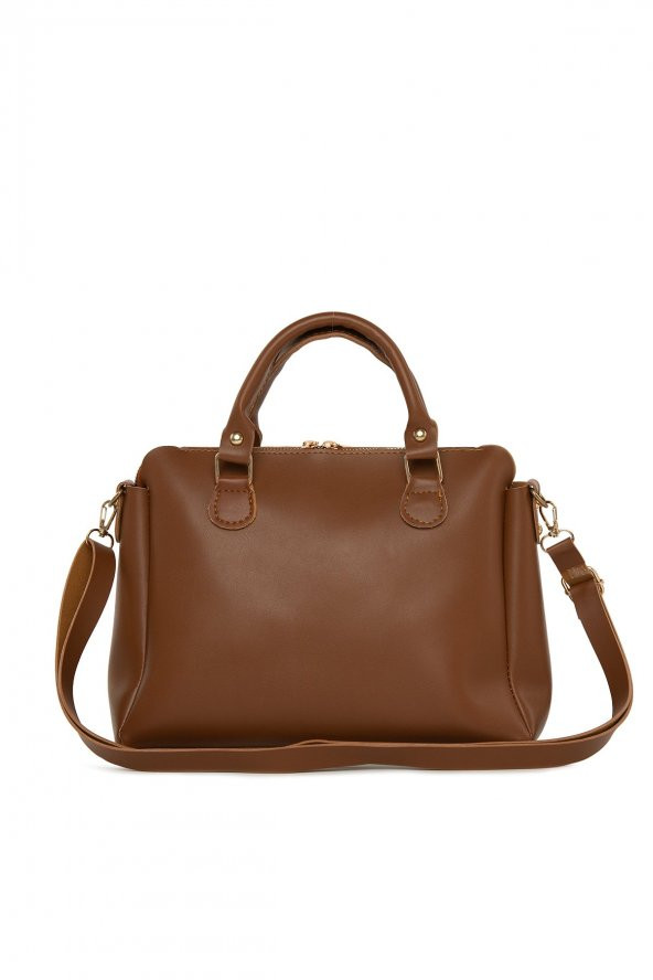 Bagmori Taba Dik Çift Fermuarlı Askılı Çanta - 3