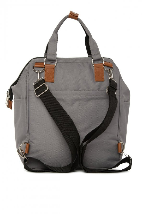 Bagmori Gri Baby Bag Baskılı Cepli Anne Bebek Bakım Sırt Çantası - 4