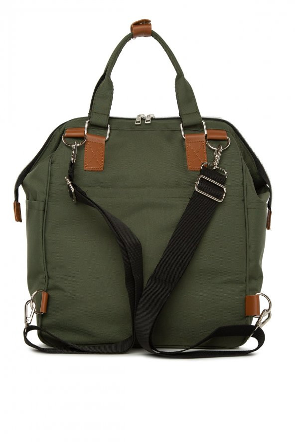 Bagmori Haki Baby Bag Baskılı Cepli Anne Bebek Bakım Sırt Çantası - 4