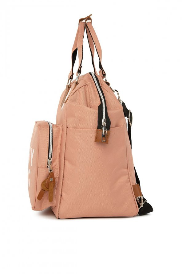 Bagmori Pudra Baby Bag Baskılı Cepli Anne Bebek Bakım Sırt Çantası - 3