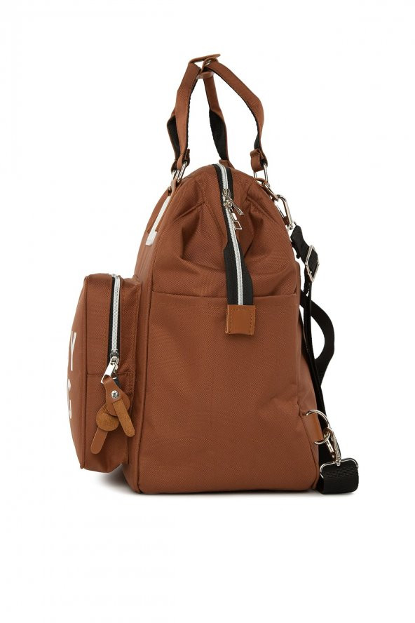 Bagmori Taba Baby Bag Baskılı Cepli Anne Bebek Bakım Sırt Çantası - 3