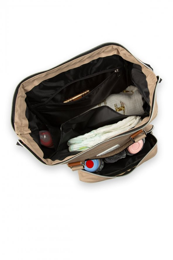 Bagmori Vizon Baby Bag Baskılı Cepli Anne Bebek Bakım Sırt Çantası - 5