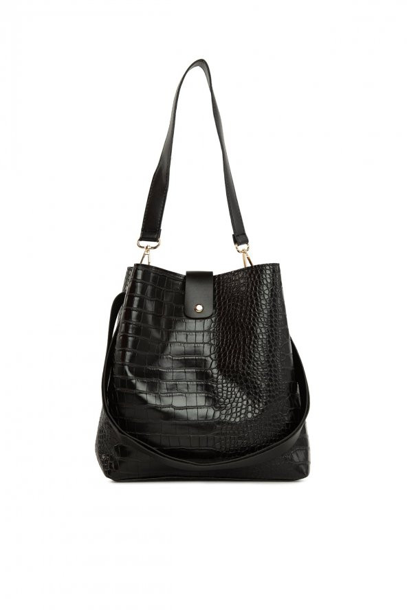 Bagmori Siyah Aksesuarlı Biritli Çanta - Resim 3