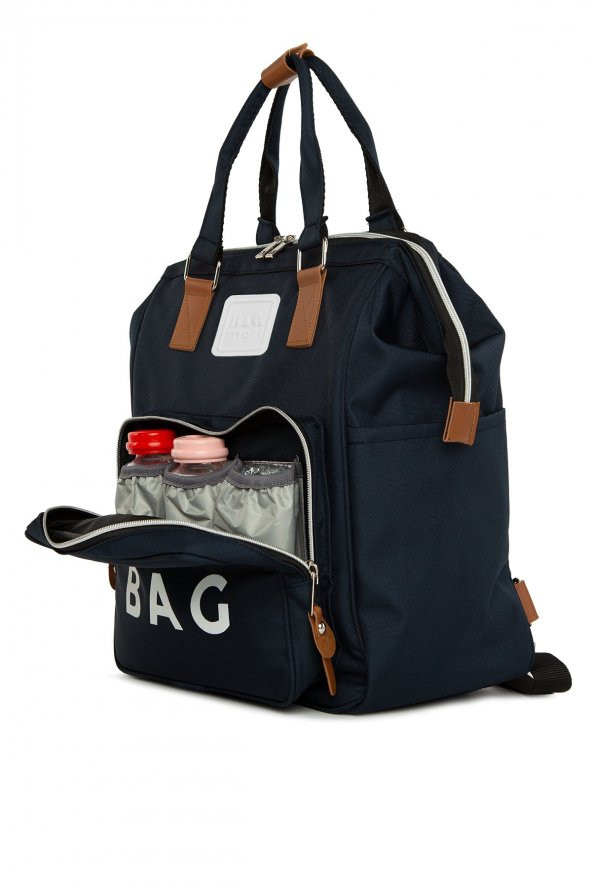 Bagmori Lacivert Baby Bag Baskılı Cepli Anne Bebek Bakım Sırt Çantası - 2
